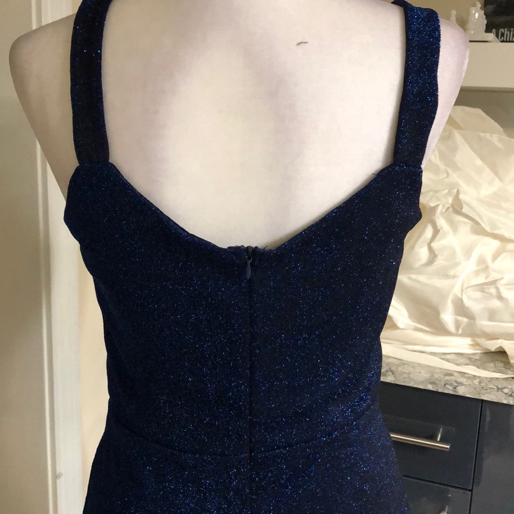 Fits 8-10 Blue glitter sleeveless midi - Picture 6 of 8